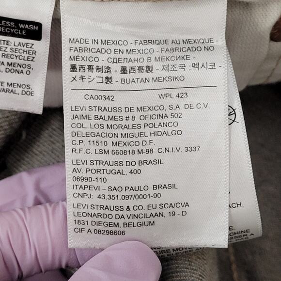 LEVIS 501 Button-Fly Straight Jeans 35x32 Beige - Picture 11 of 16